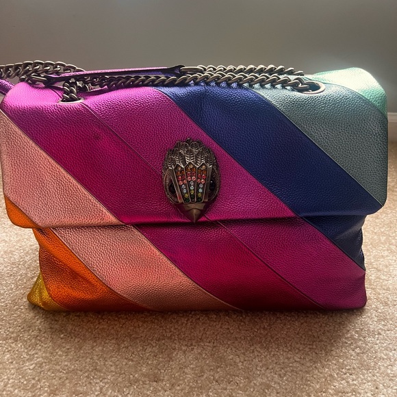 Kurt Geiger Pink and Blue Shoulder Bag with Chain Strap - Picture 10 of 14